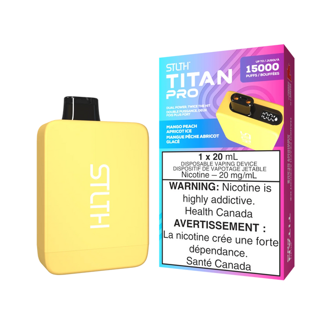 Shop STLTH Titan Pro 15K Disposable - Mango Peach Apricot Ice - at Vapeshop Mania