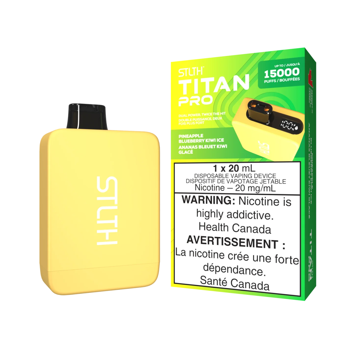 Shop STLTH Titan Pro 15K Disposable - Pineapple Blueberry Kiwi Ice - at Vapeshop Mania