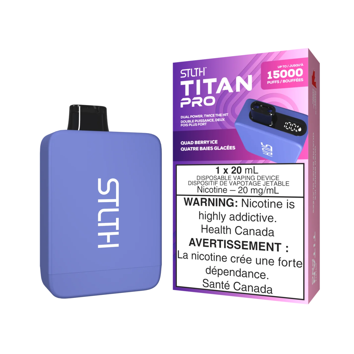 Shop STLTH Titan Pro 15K Disposable - Quad Berry Ice - at Vapeshop Mania