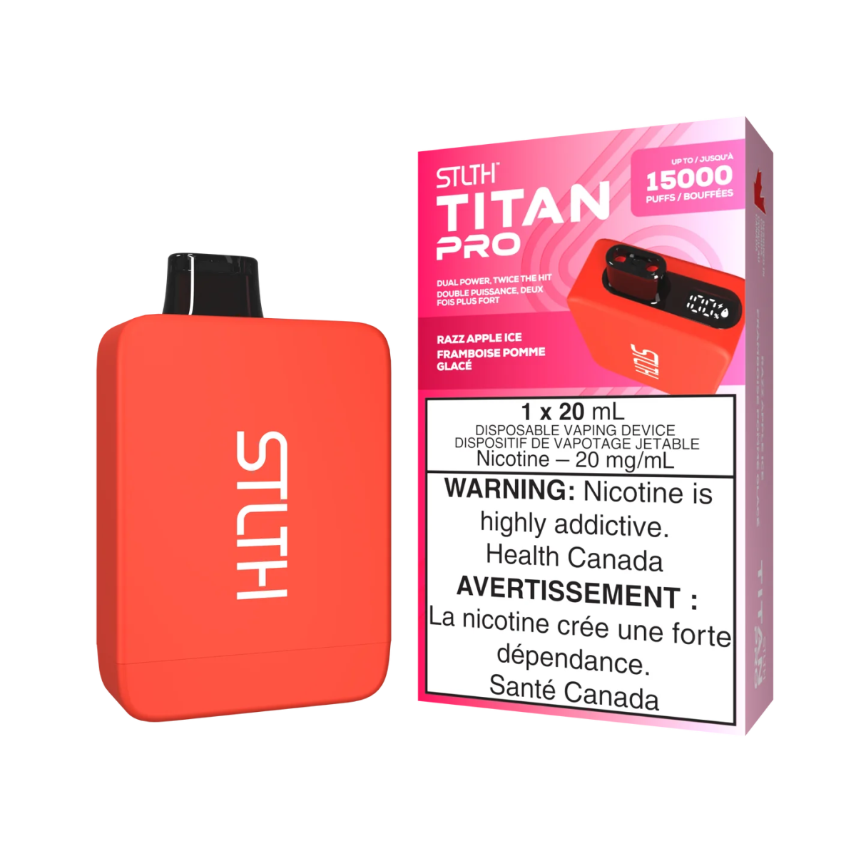 Shop STLTH Titan Pro 15K Disposable - Razz Apple Ice - at Vapeshop Mania