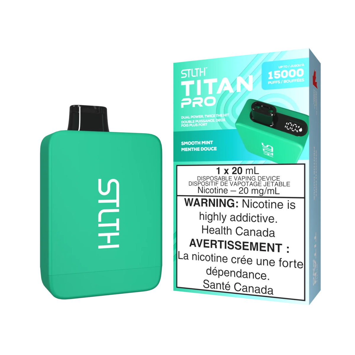 Shop STLTH Titan Pro 15K Disposable - Smooth Mint - at Vapeshop Mania