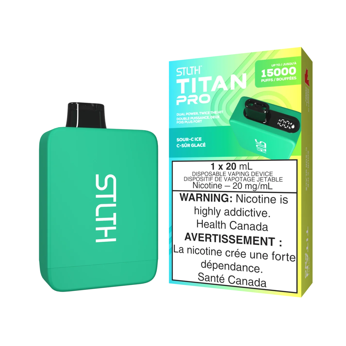 Shop STLTH Titan Pro 15K Disposable - Sour - C Ice - at Vapeshop Mania