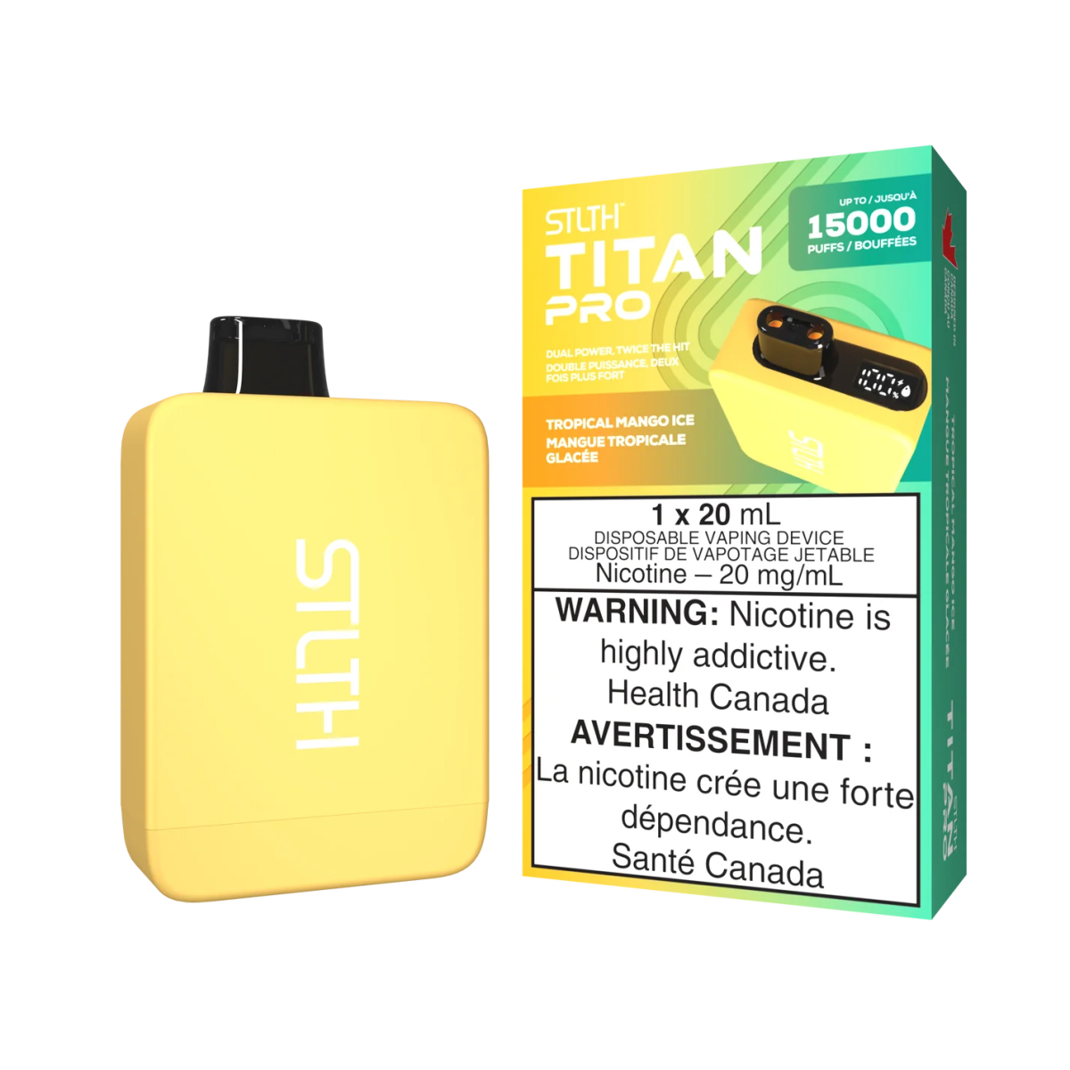 Shop STLTH Titan Pro 15K Disposable - Tropical Mango Ice - at Vapeshop Mania