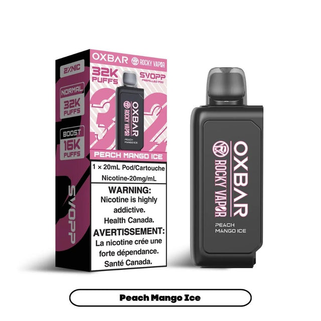 Shop Svopp Rocky Vapor Oxbar [Prefilled Pods] 32K - Peach Mango Ice - at Vapeshop Mania