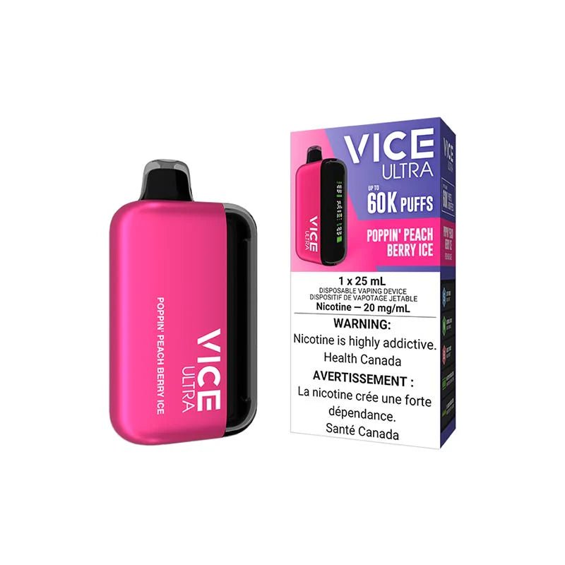 Shop VICE ULTRA 60K Disposable - Poppin' Peach Berry Ice - at Vapeshop Mania