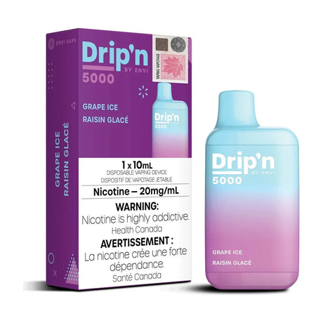 Shop Drip'n by Envi 5000 Disposable - Grape Ice - at Vapeshop Mania