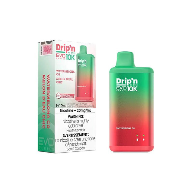 Shop Drip'n by Envi EVO Series 10K Disposable - Watermelona CG - at Vapeshop Mania