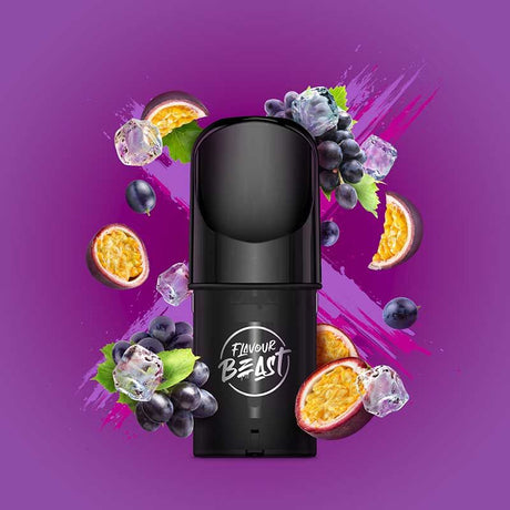 Shop Flavour Beast Pod Pack - Groovy Grape Passionfruit Iced - at Vapeshop Mania