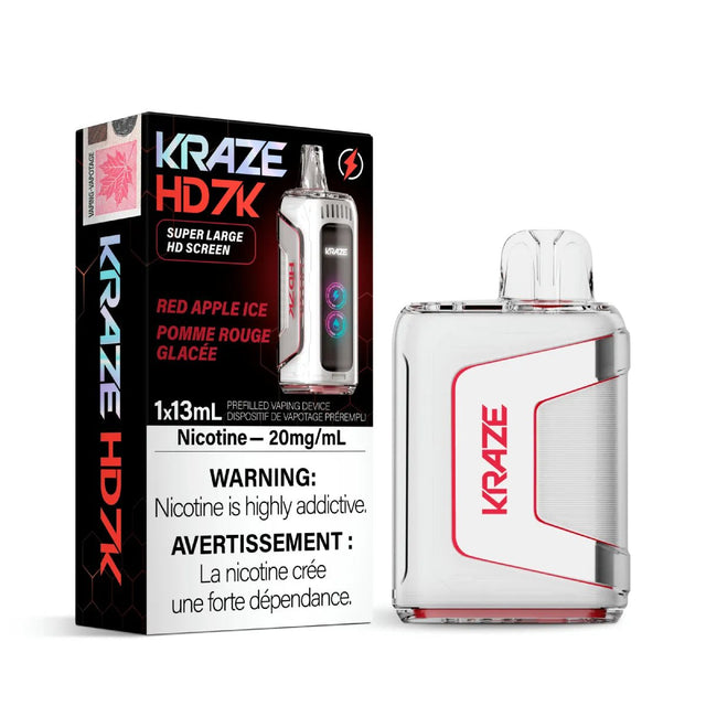 Shop Kraze HD 7000 Disposable - Red Apple Ice - at Vapeshop Mania