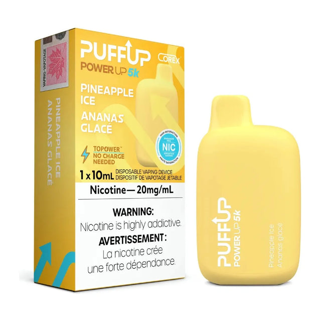 Shop PuffUP Power Up 5000 Disposable - Pineapple Iced - at Vapeshop Mania