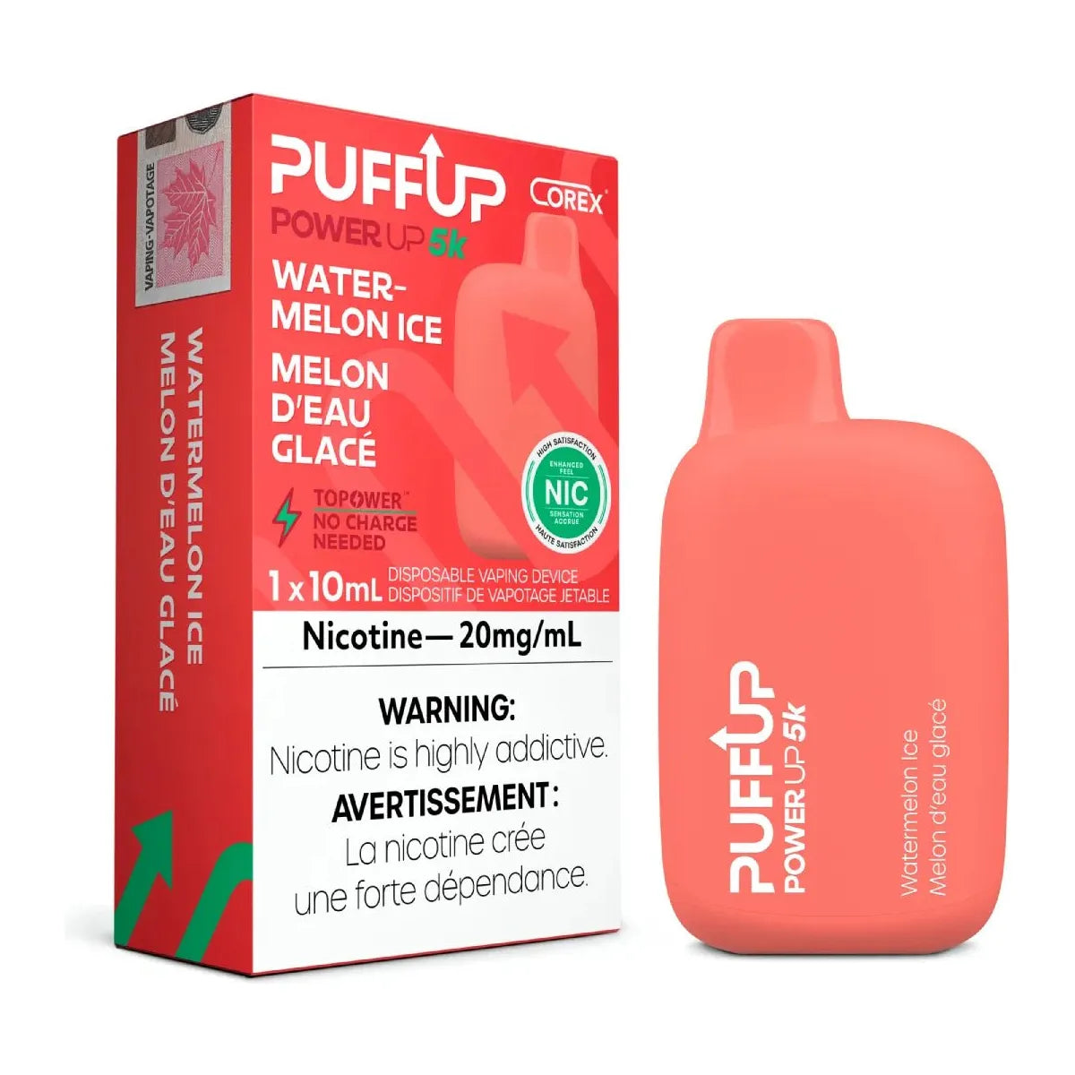 Shop PuffUP Power Up 5000 Disposable - Watermelon Iced - at Vapeshop Mania