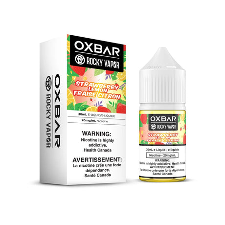 Shop ROCKY VAPOR OXBAR E-LIQUIDS - Strawberry Lemon - at Vapeshop Mania