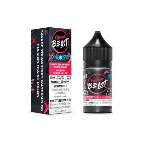 Shop Savage Strawberry Watermelon Iced Salt by Flavour Beast E-Liquid - at Vapeshop Mania