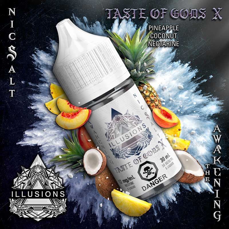 Shop Taste of Gods X by Illusions Nic Salts Juice - at Vapeshop Mania